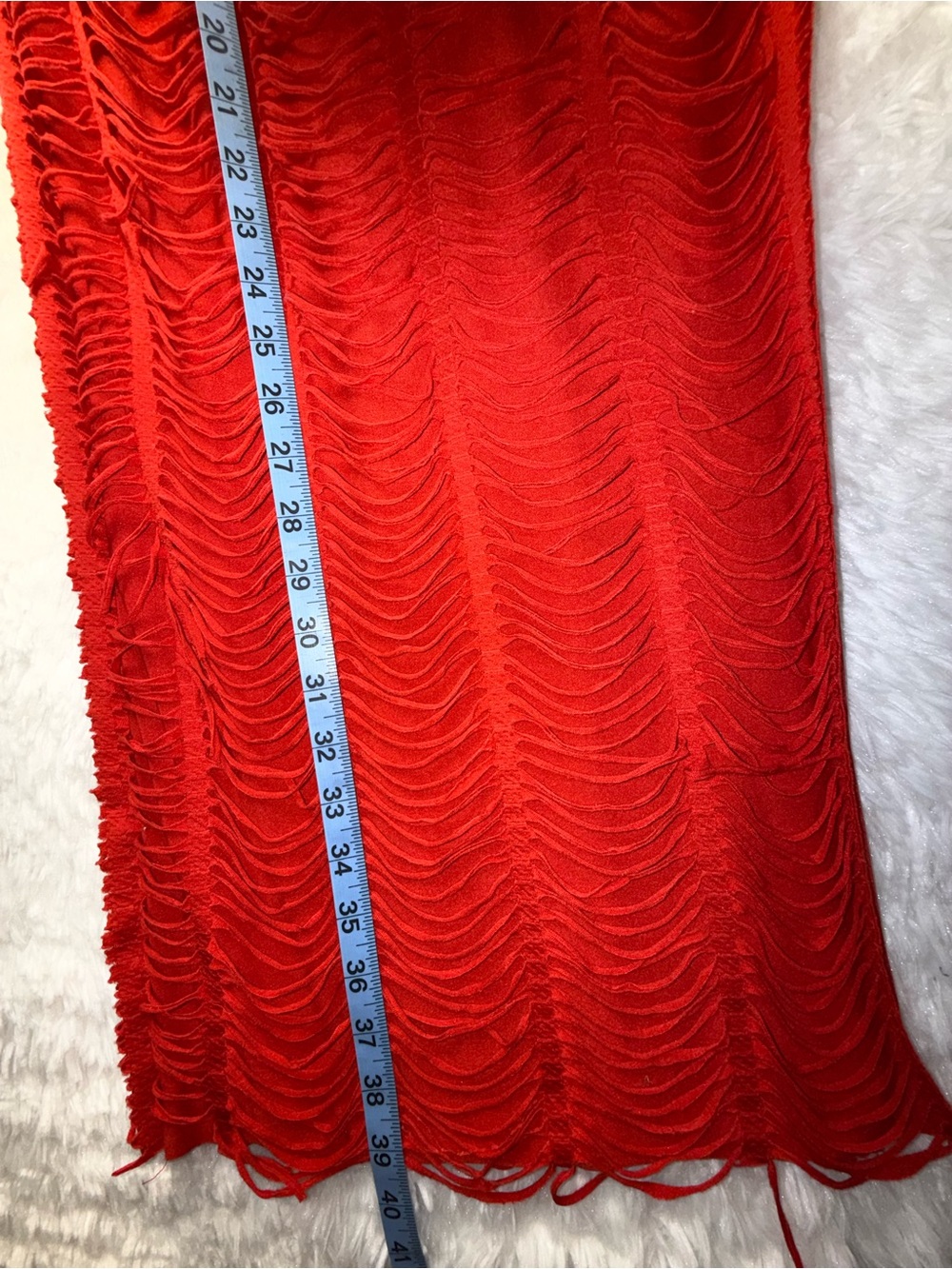Y2K Shredded Pleated Open Leg Double Lined Maxi Skirt Distressed Floor Length - Picture 5 of 7